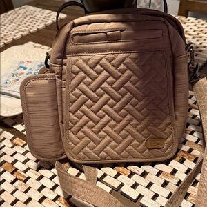 Lug Quilted Tan Crossbody Bag